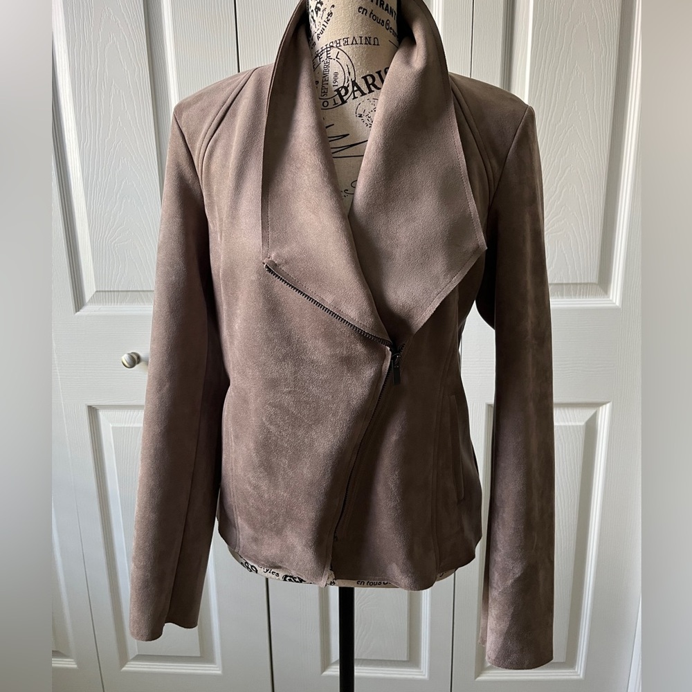 KUT faux suede motorcycle jacket in Gray